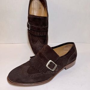 Johnson & Murphy Brown Suede Men Oxford Wingtip Size 11 Shoes